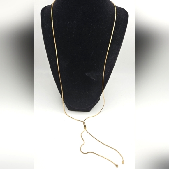 Vintage Monet gold lariat necklace - Picture 3 of 7